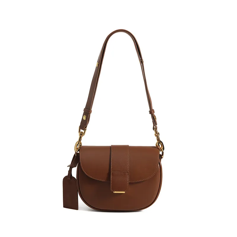 Stylish Saddle Satchel Bag-Brown