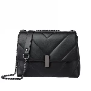 Luxury Handbag Textured Chain Bag