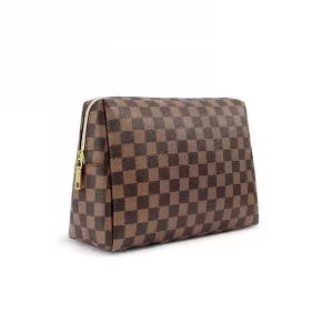 checkered makeup bag