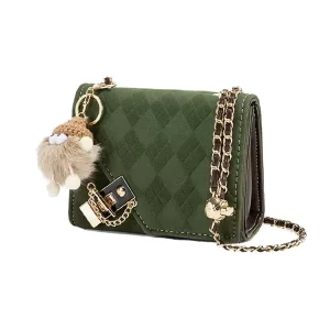 light green PU velvet handbag