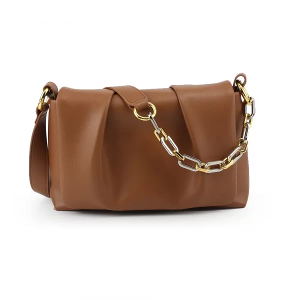 Stylish Vegan Leather Handbag-Brown