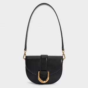 Designer Retro Saddle Bag-Black