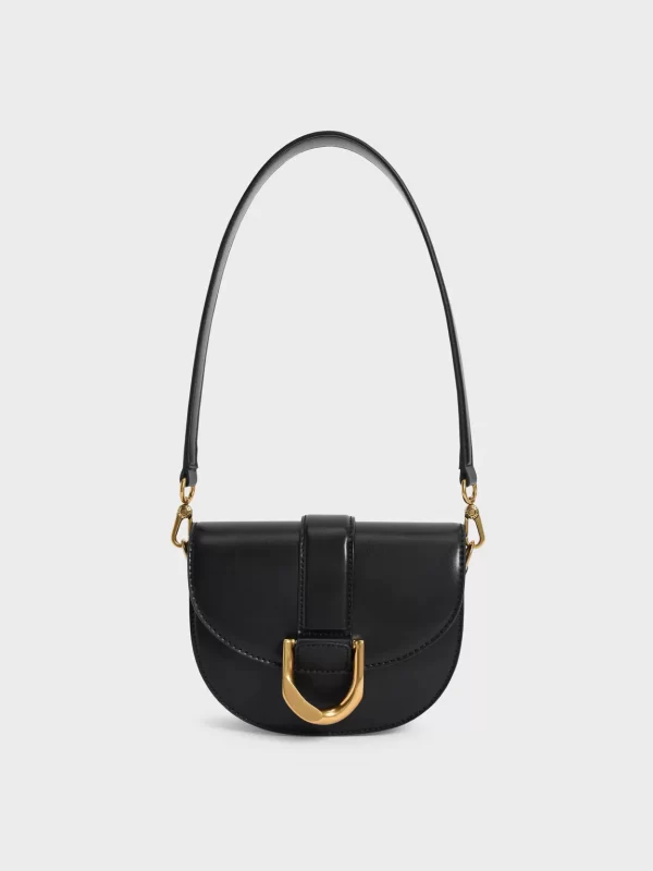 Designer Retro Saddle Bag-Black