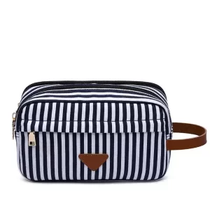 Striped Makeup Bag Toiletry Bag