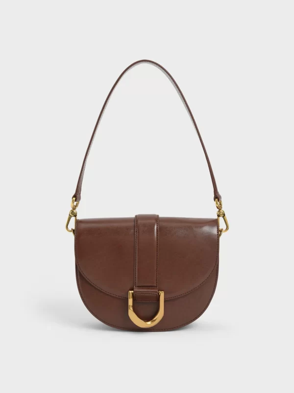 Designer Retro Saddle Bag-Brown