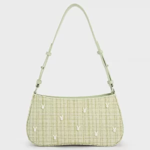 Bunny Tweed Handbag-Green