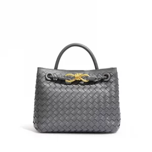 Woven Designer Handbag-Grey