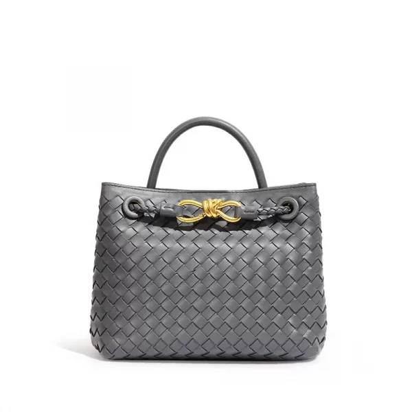 Woven Designer Handbag-Grey