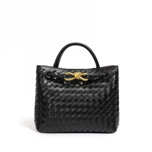 Woven Designer Handbag-Black