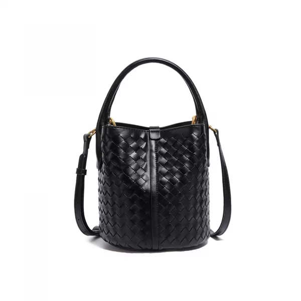 Woven Bucket Bag-Black