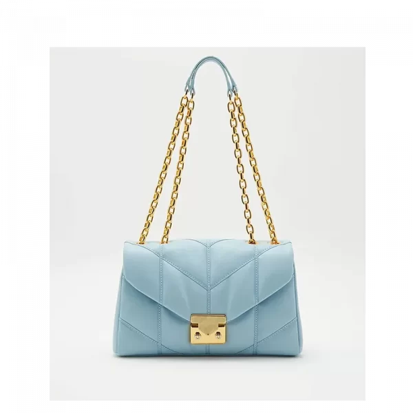 Chic Flap Handbag-Light Blue