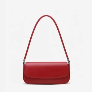 Flap Baguette Bag-Red