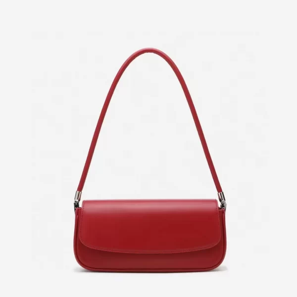 Flap Baguette Bag-Red