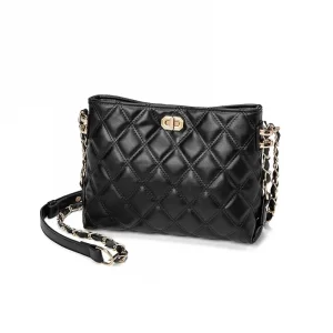 Black Leather Handbag Chain Shoulder Bag