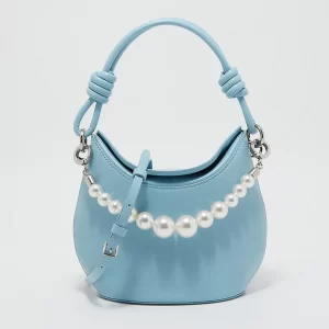 Elegant Hobo Bag Bucket Handbag-Light Blue